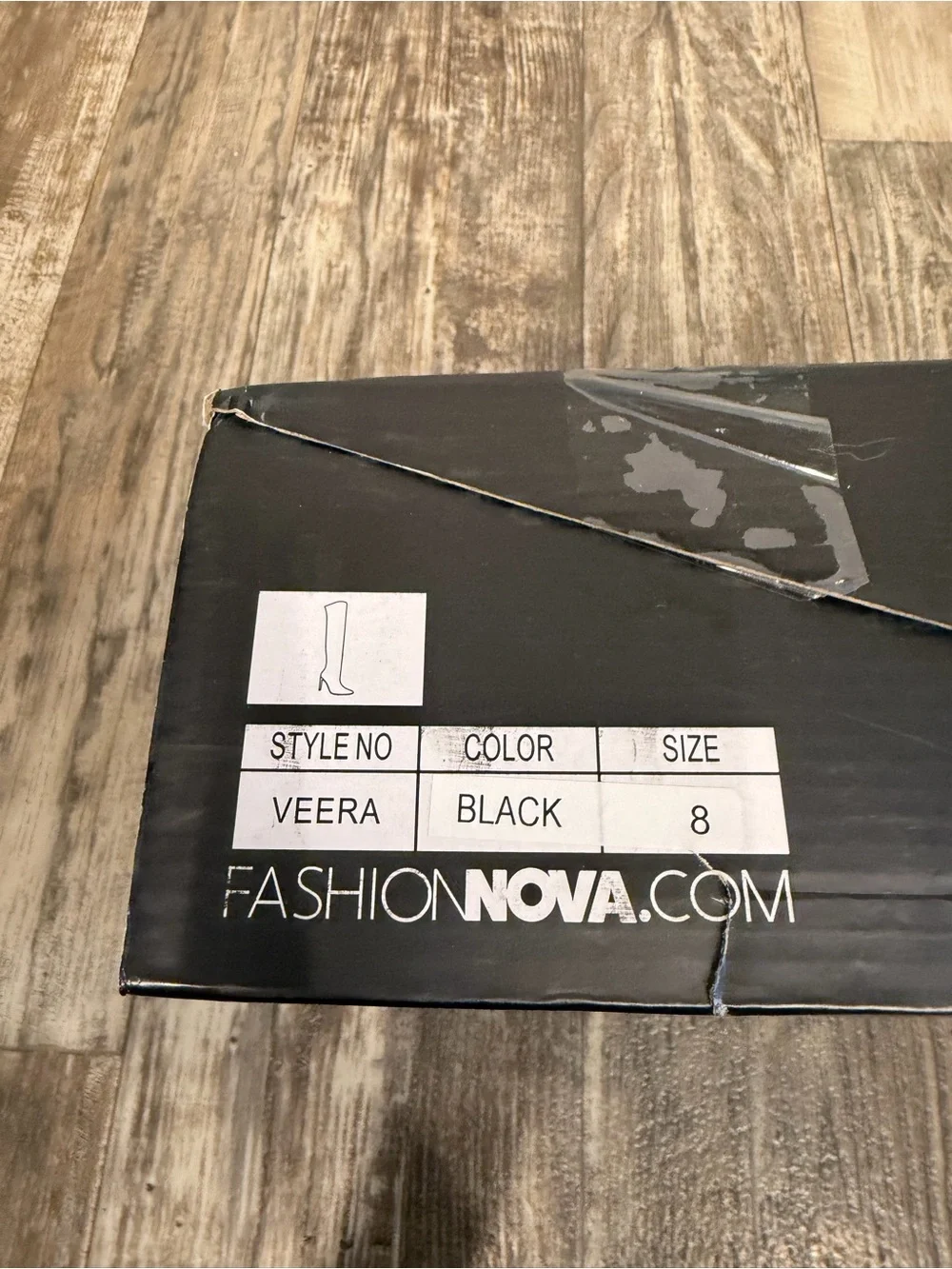 Fashion Nova Black Over-the-Knee Suede Block Heel Boots Size 8
